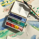Palette En Céramique Pour Aquarelle - 16.3 Cm, 14 Puits, Pour Aquarelle, Gouache, Acrylique, Huile - 7