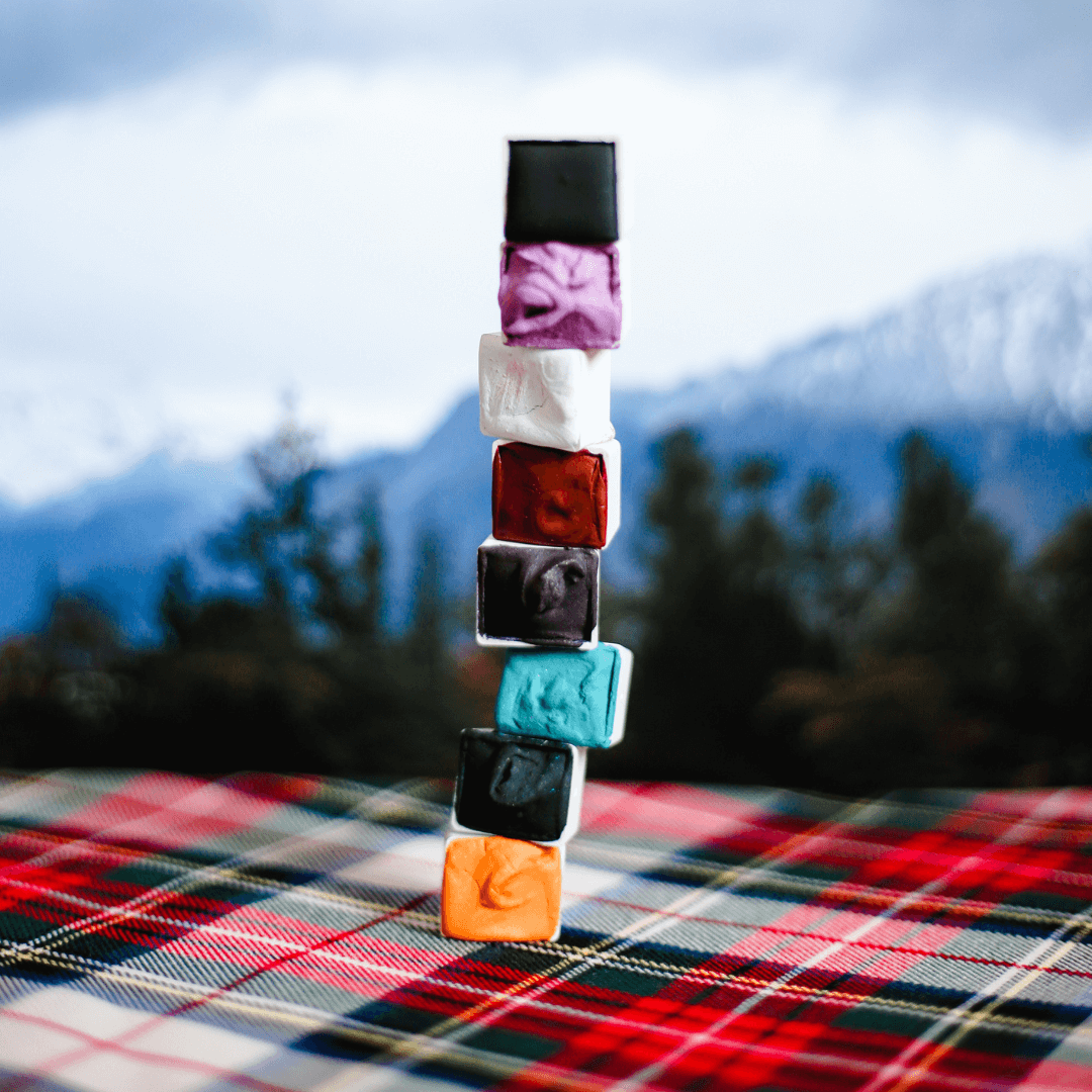 Aquarelle à paillettes artisanale - Blanc Edelweiss