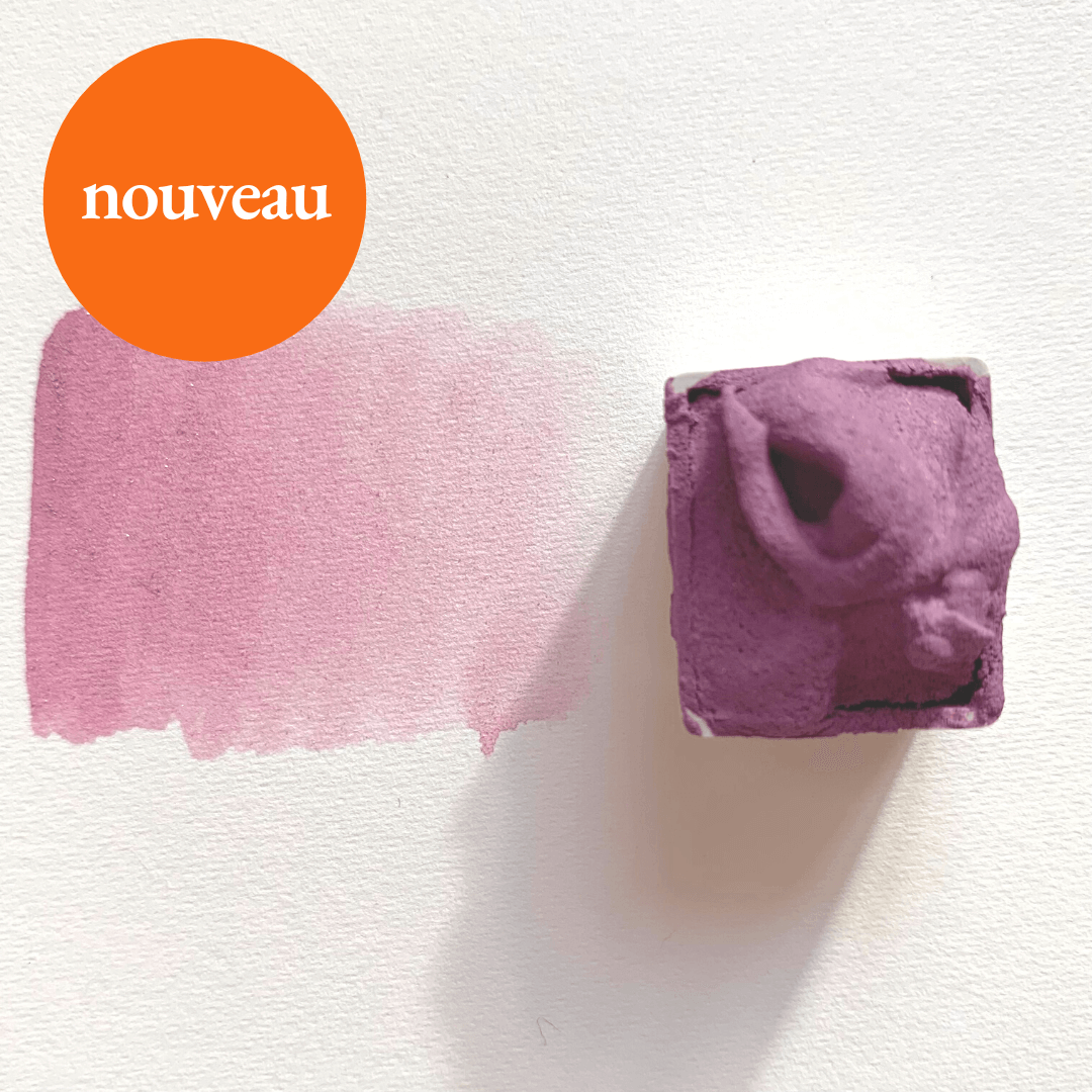 NOUVEAU - Aquarelle à paillettes artisanale - Rose mauve Ferdinand