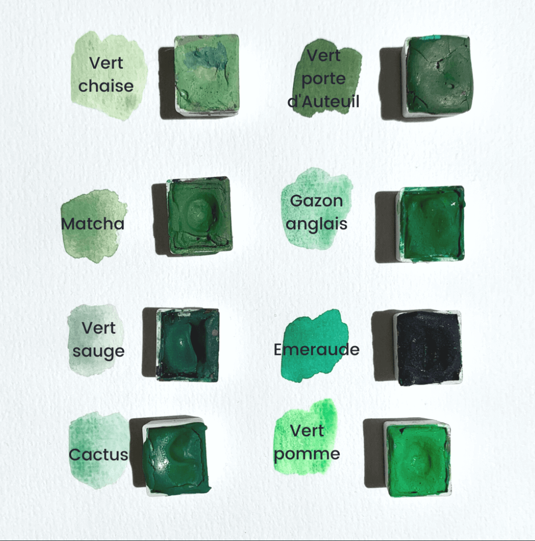 Aquarelle artisanale - Vert Chaise