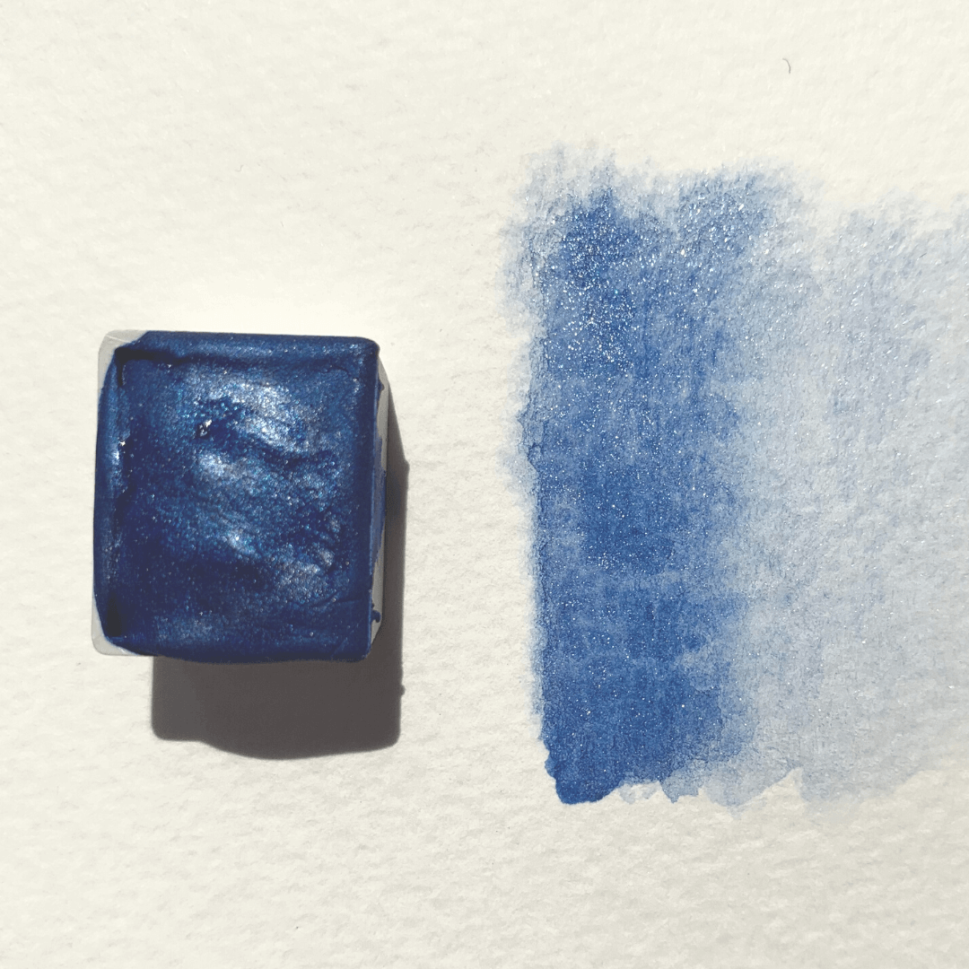 NOUVEAU - Aquarelle à paillettes artisanale - Bleu Quatre cent quatre