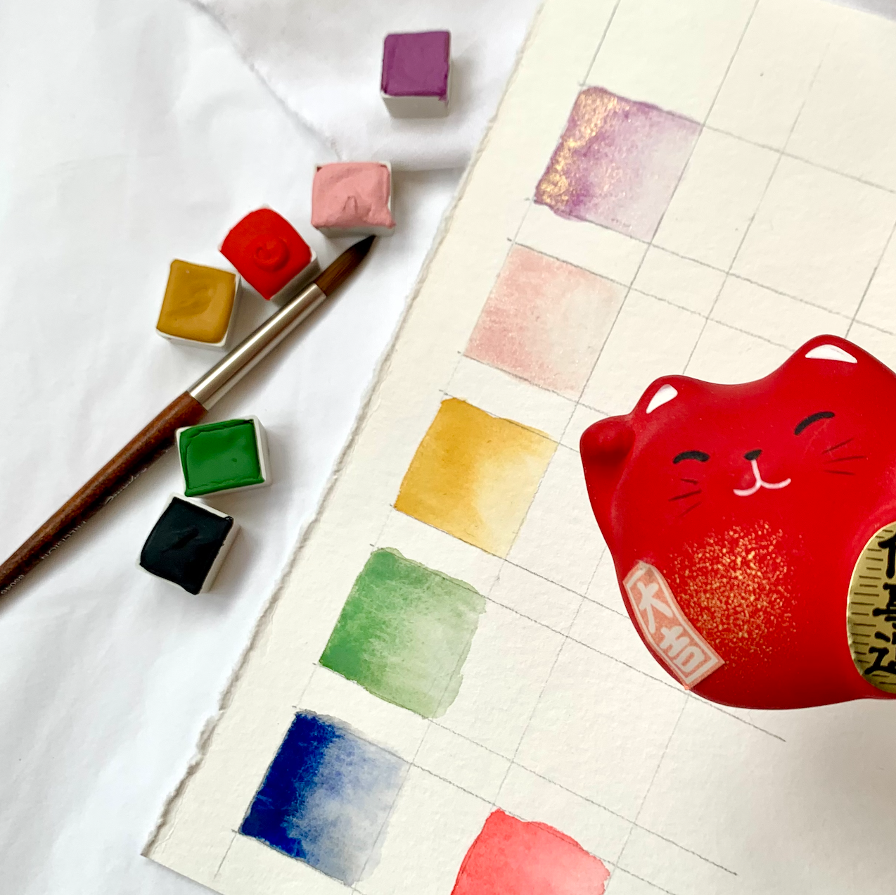 Aquarelle artisanale - Collection Aller simple pour Tokyo