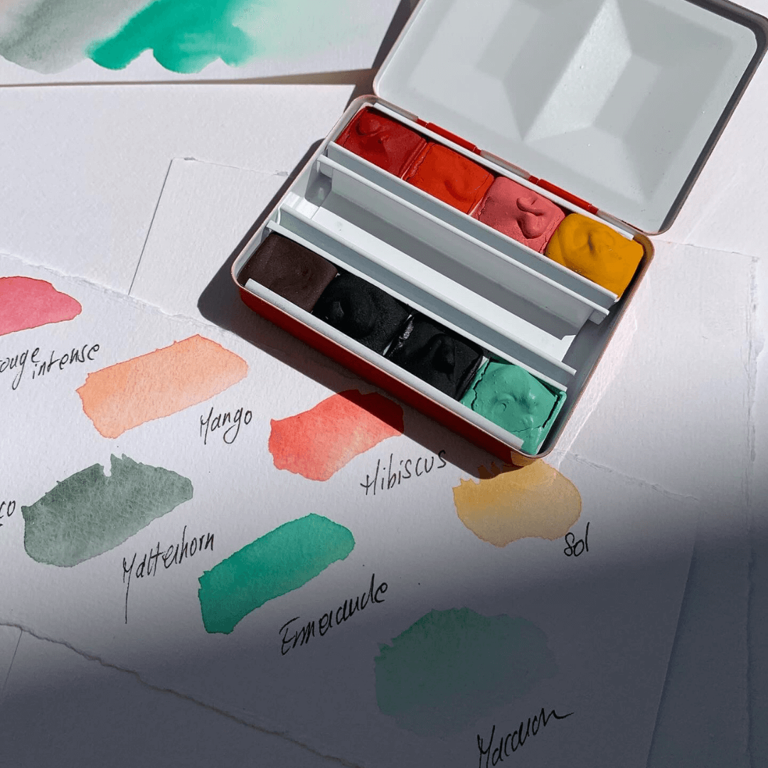 Aquarelle artisanale - palette Flower Power!