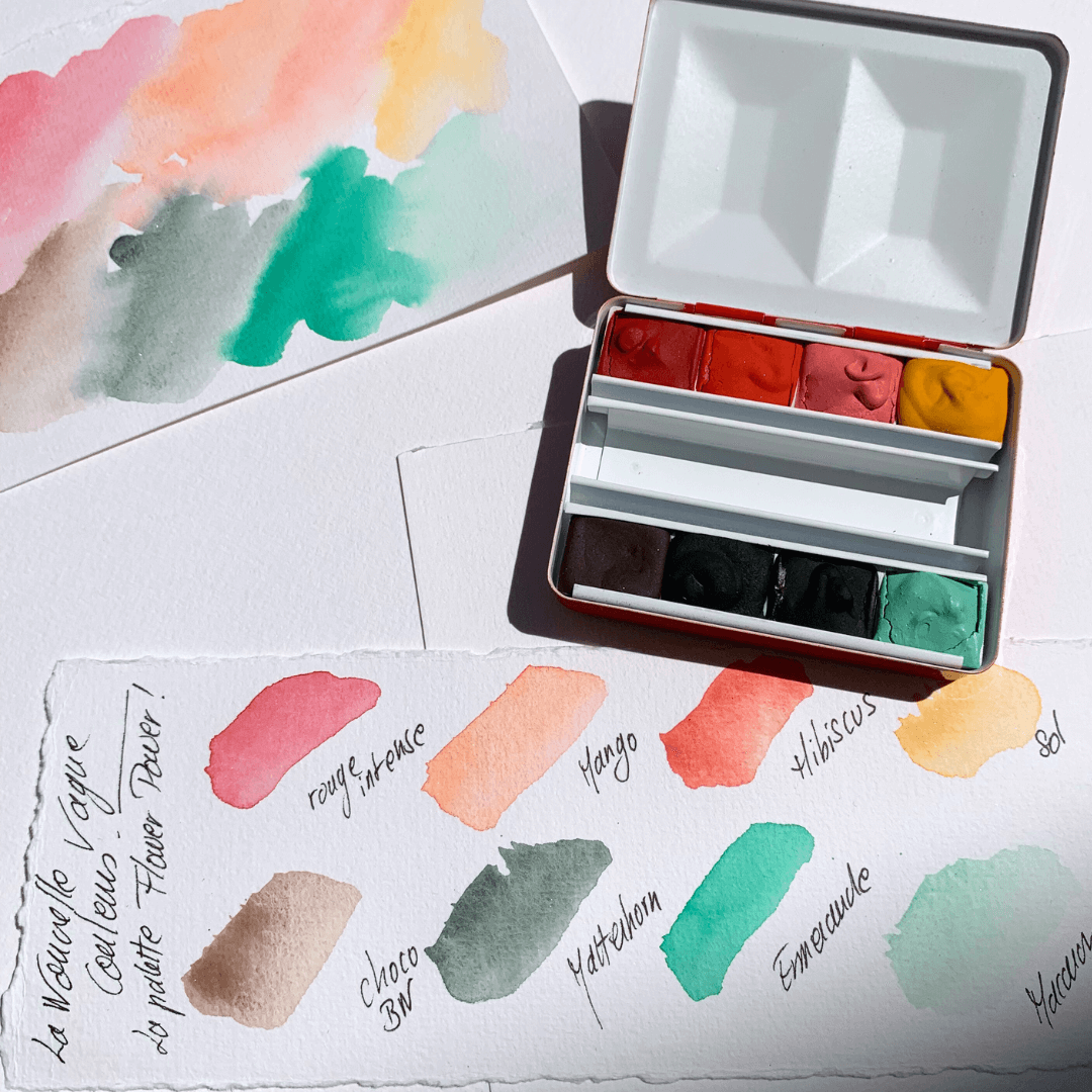 Aquarelle artisanale - palette Flower Power!