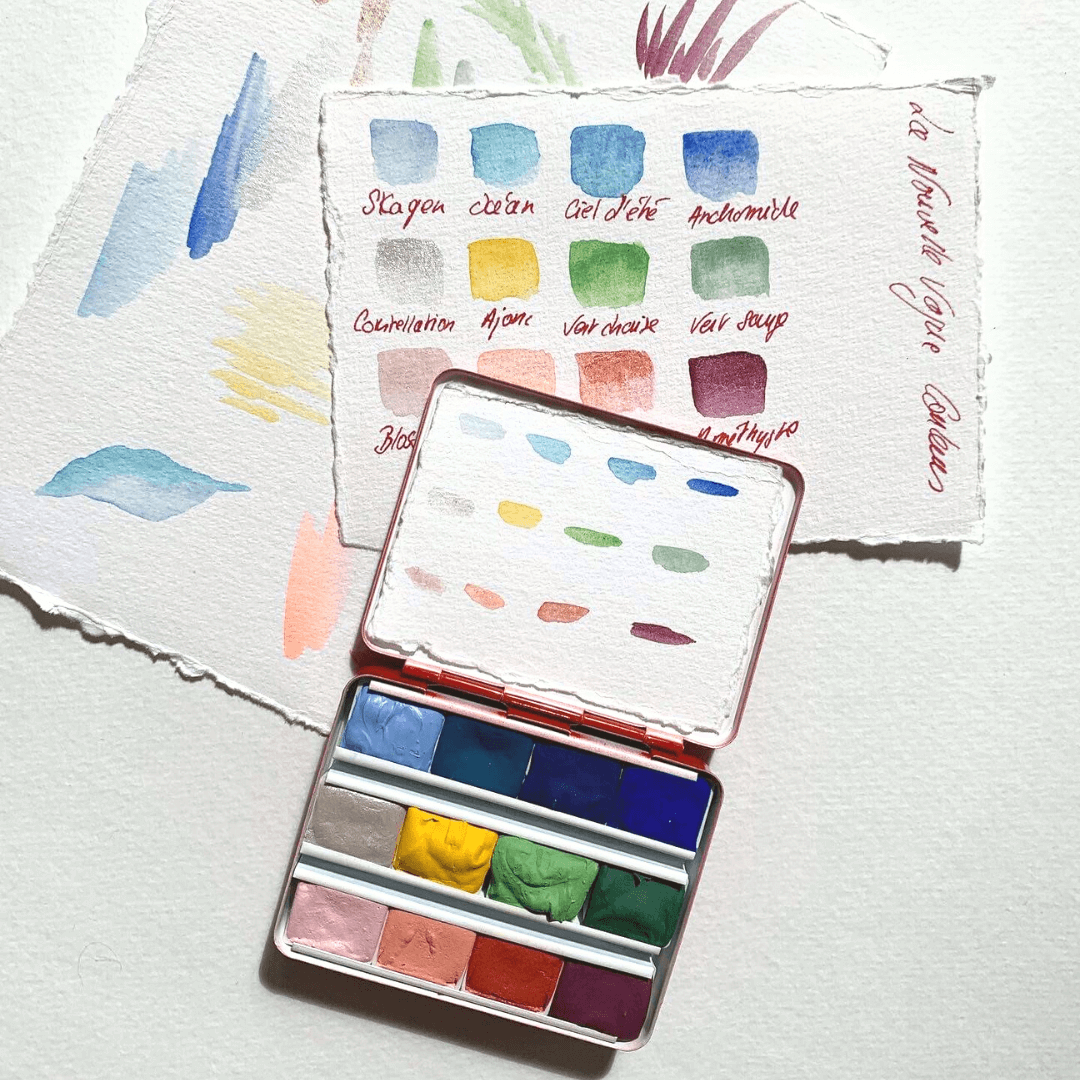 Aquarelle artisanale - La palette vue dans Marie Claire Idées !