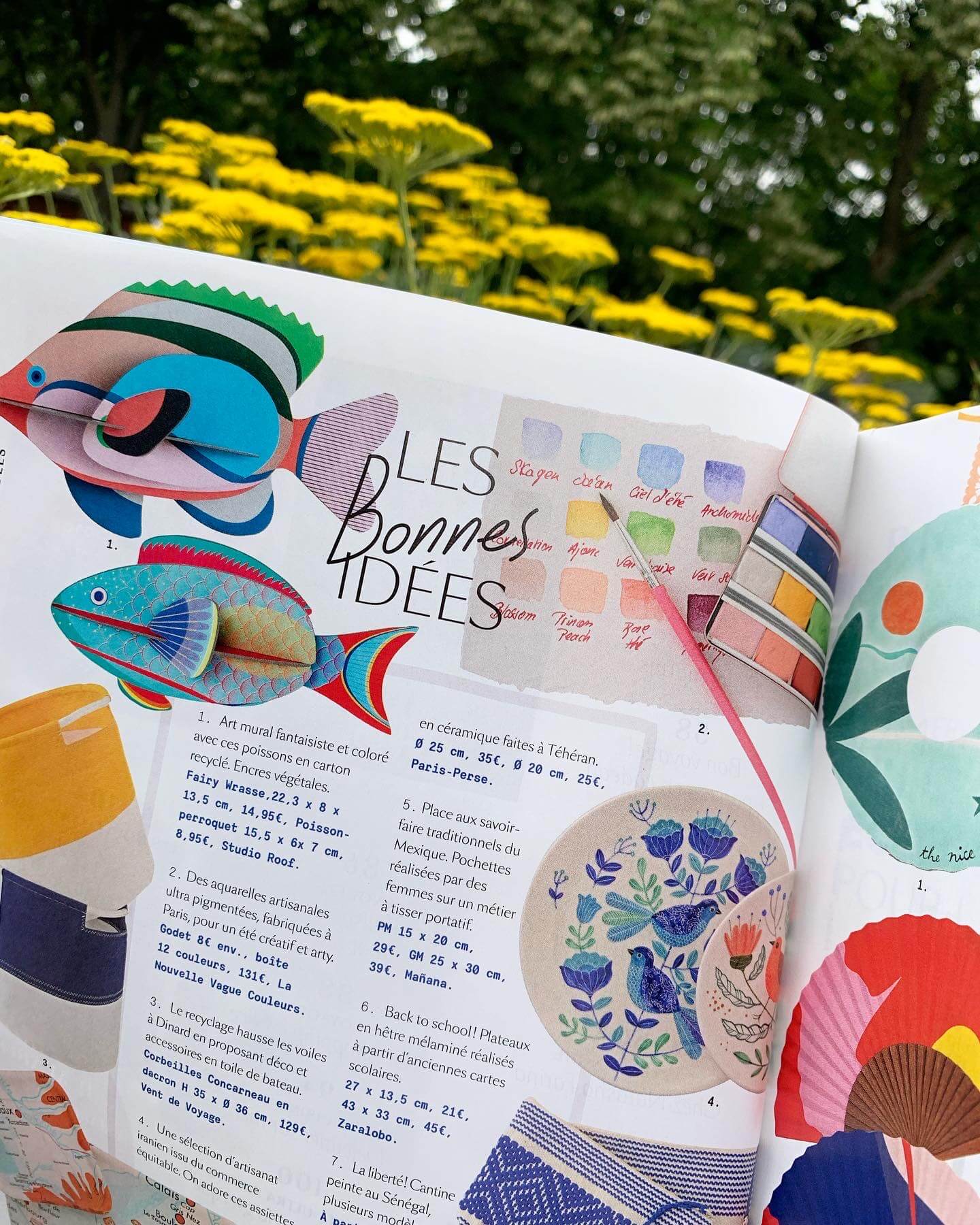 Aquarelle artisanale - La palette vue dans Marie Claire Idées !
