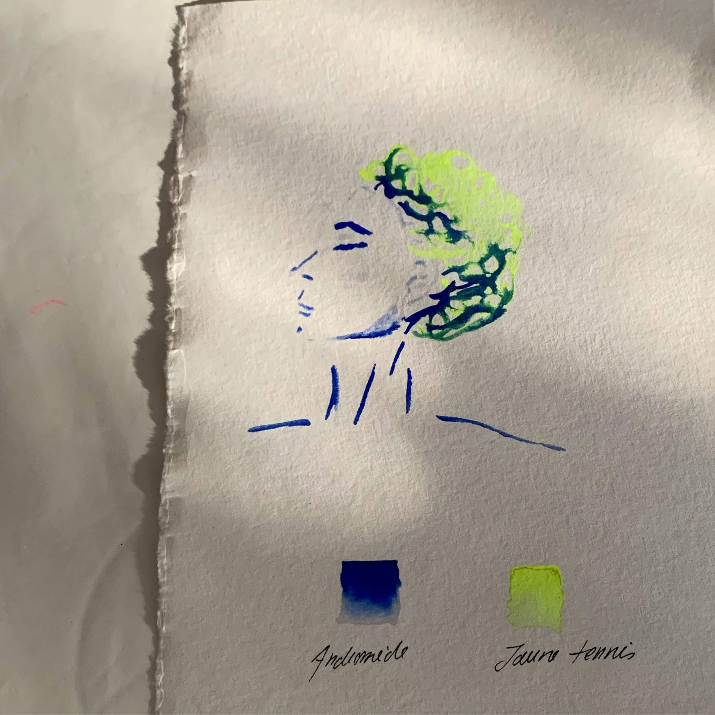 Aquarelle artisanale Fluo - Jaune tennis