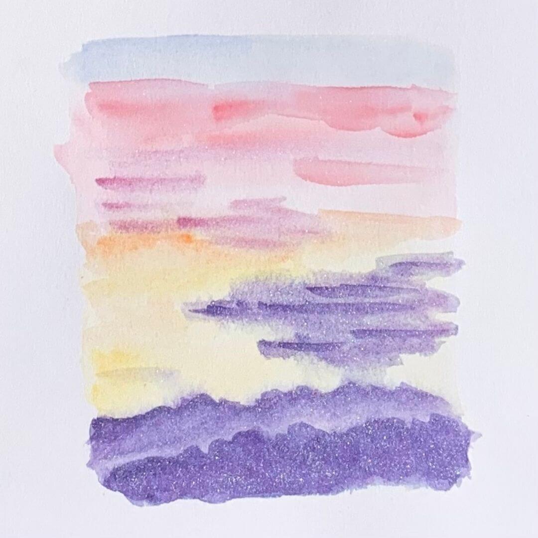 Aquarelle artisanale - Rose Sakura