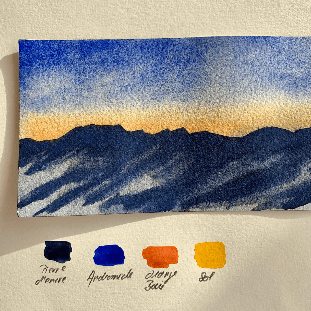 Aquarelle artisanale - Orange baie