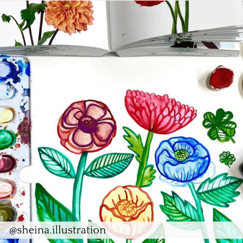 Aquarelle artisanale - Rouge Spritz