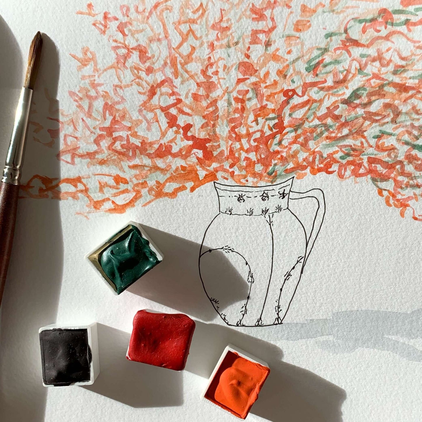 Aquarelle artisanale - Gris Rocher