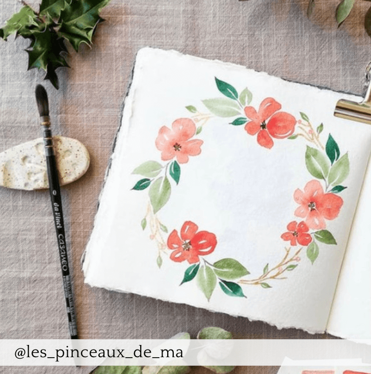 Aquarelle artisanale - Rouge Spritz