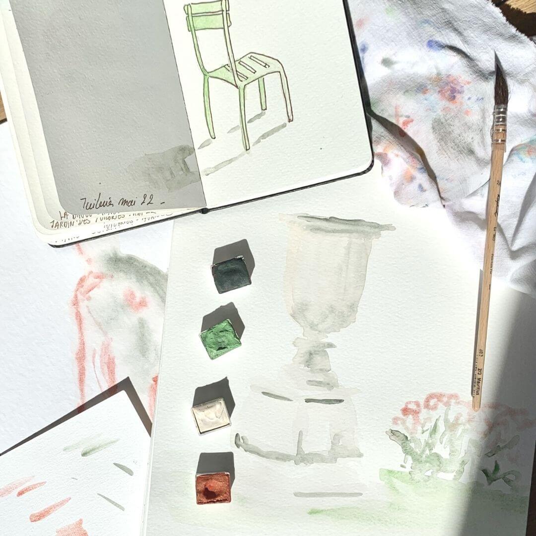Aquarelle artisanale - Pierre de Paris
