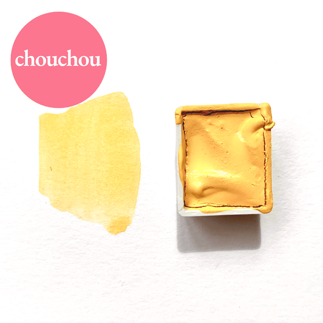 Aquarelle artisanale - Jaune Ajonc