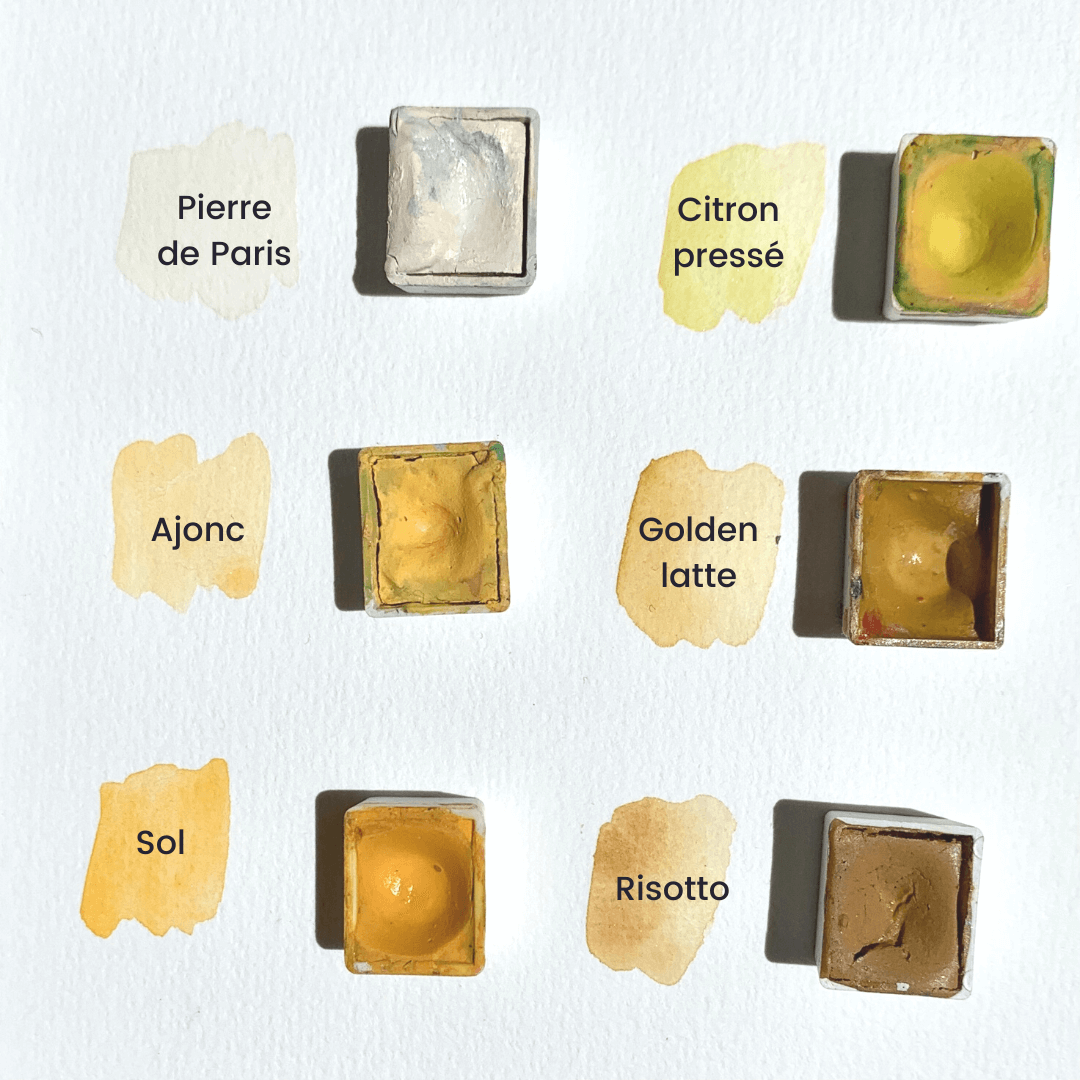 Aquarelle artisanale - Jaune Ajonc