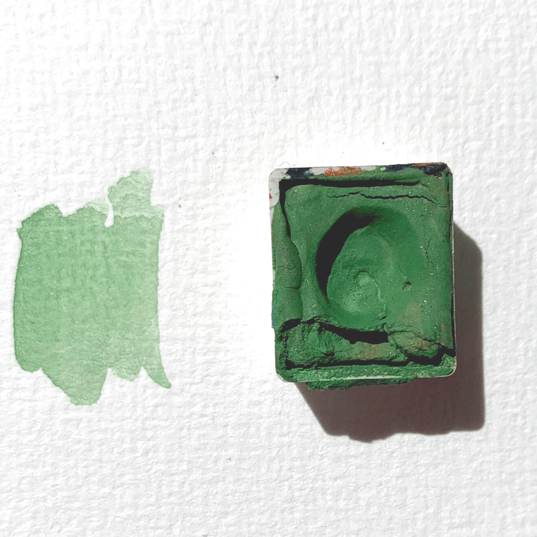 Aquarelle artisanale - Vert Matcha