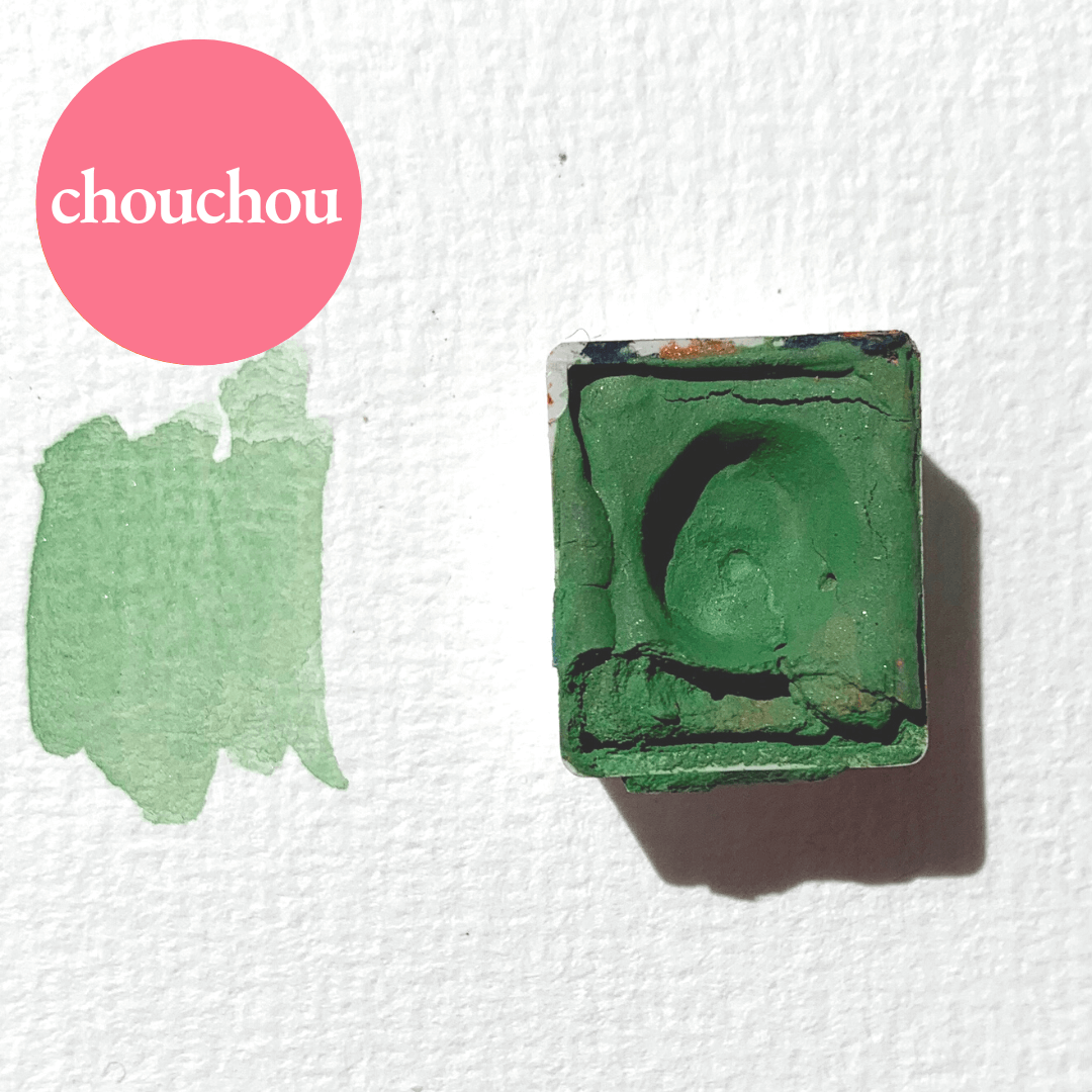 Aquarelle artisanale - Vert Matcha