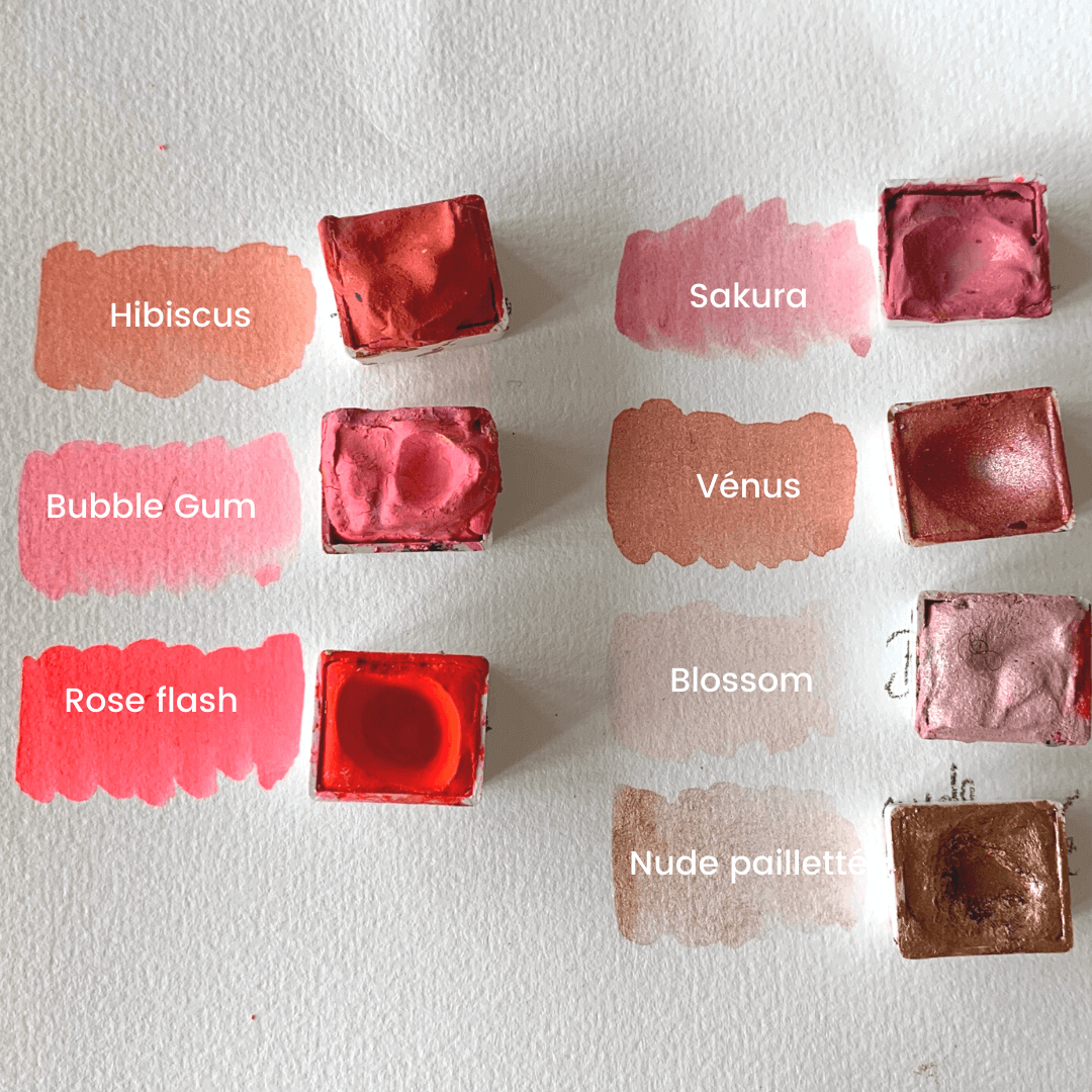Aquarelle artisanale - Rose Sakura