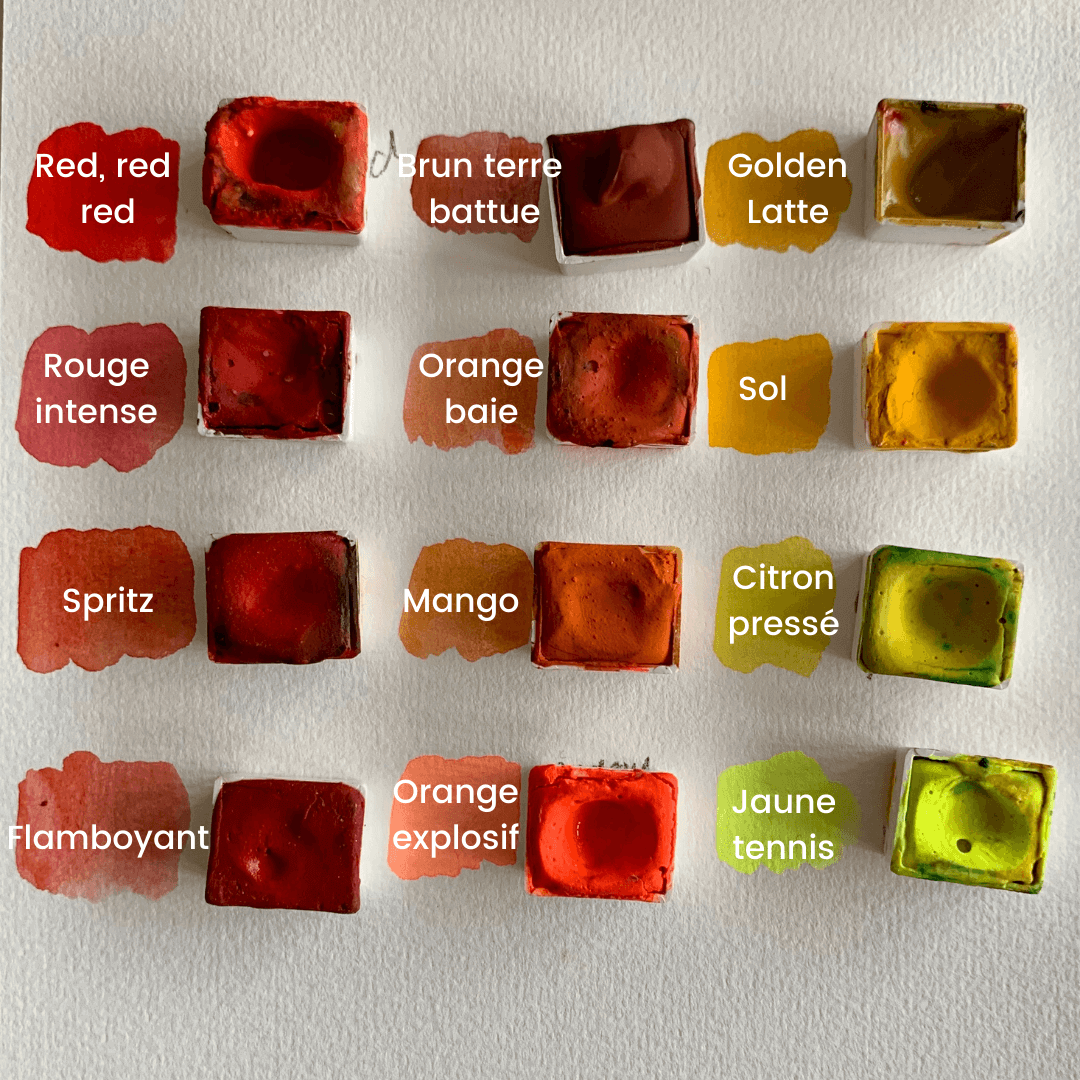 Aquarelle artisanale - Rouge intense