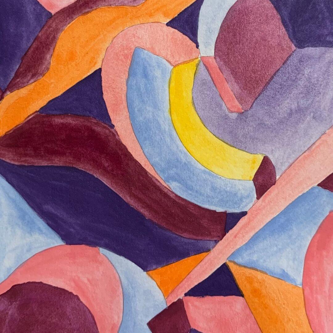 Aquarelle artisanale à paillettes - Violet Améthyste