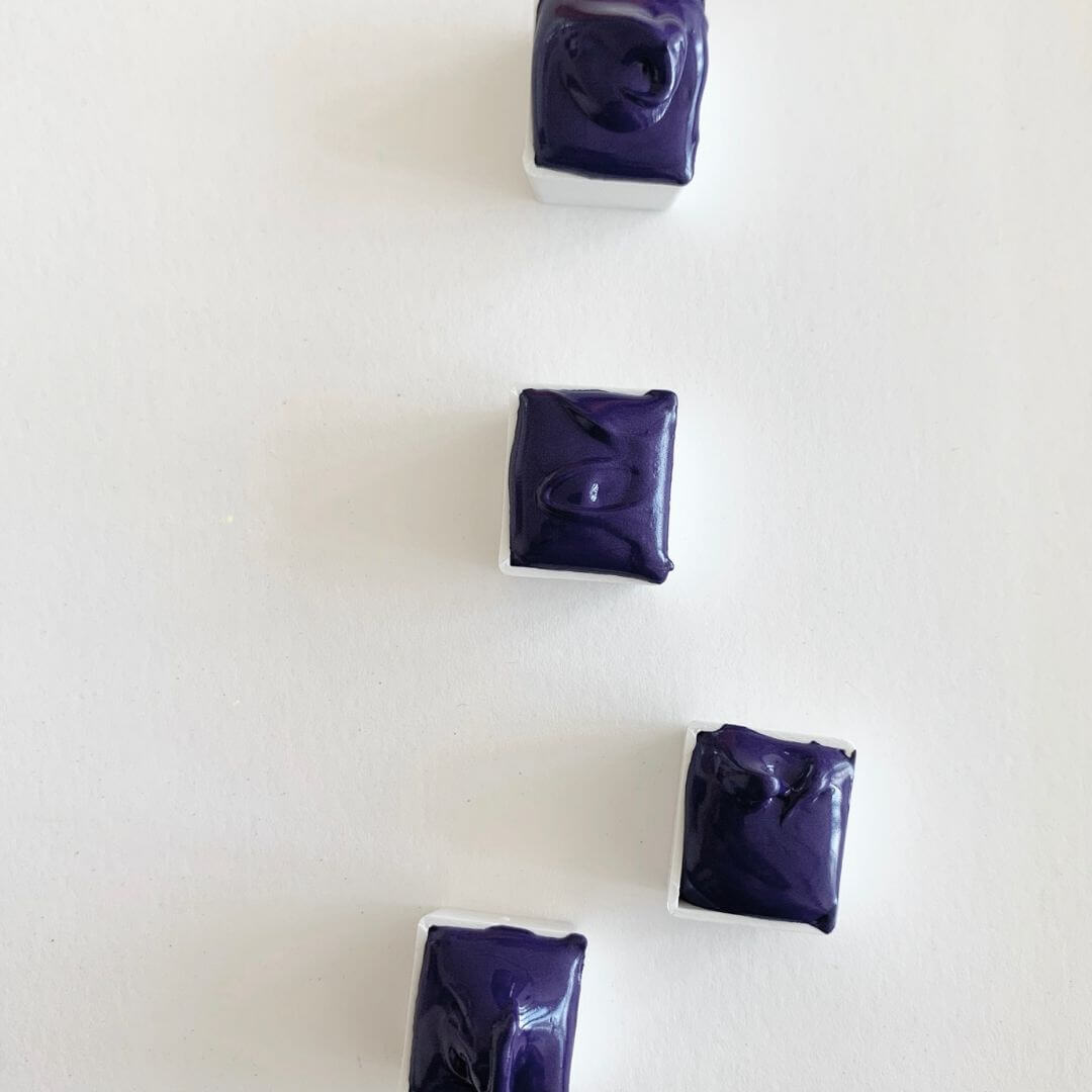 Aquarelle artisanale à paillettes - Violet Purple rain
