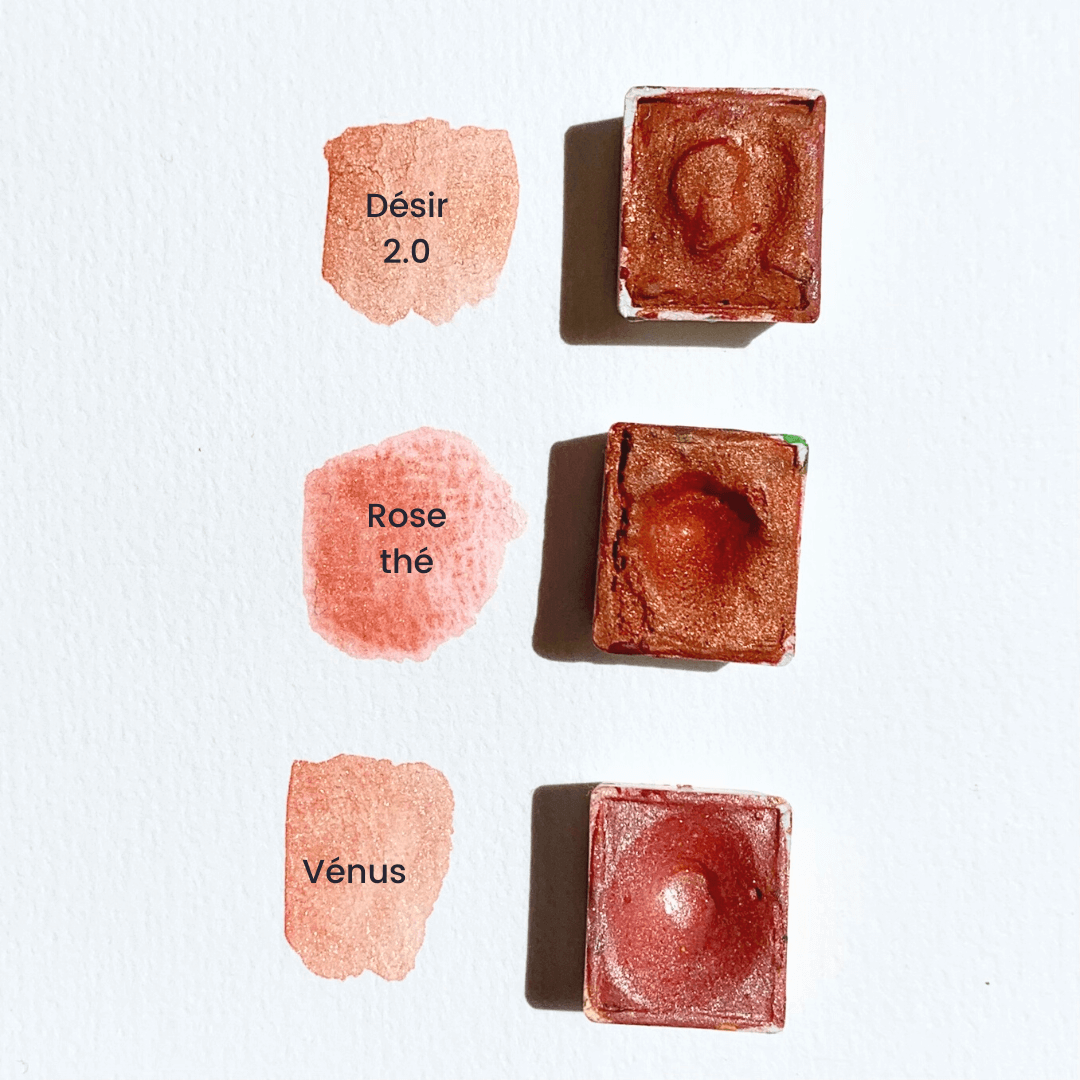 Aquarelle artisanale - Désir 2.0 - Rouge Or