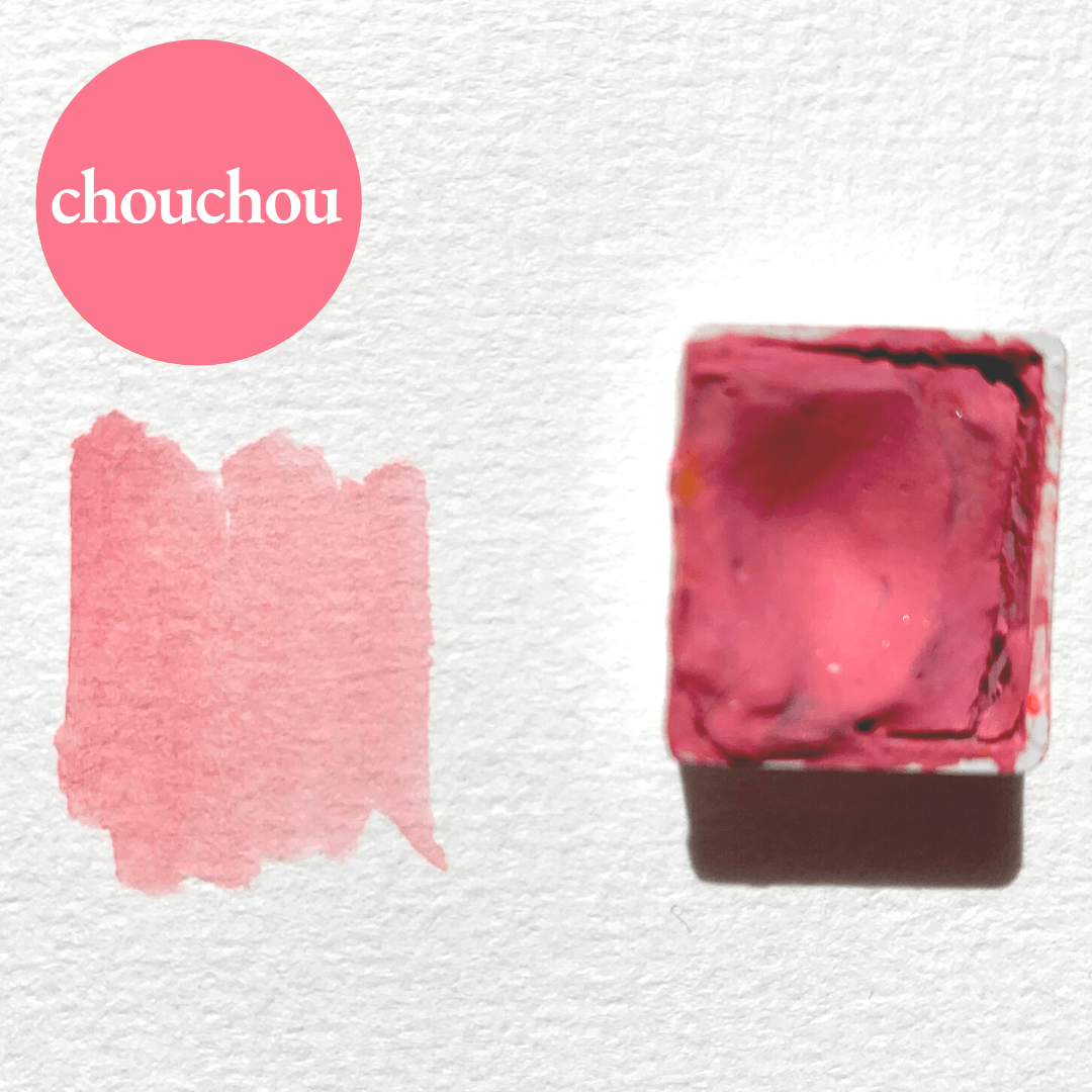 Aquarelle artisanale - Rose Sakura