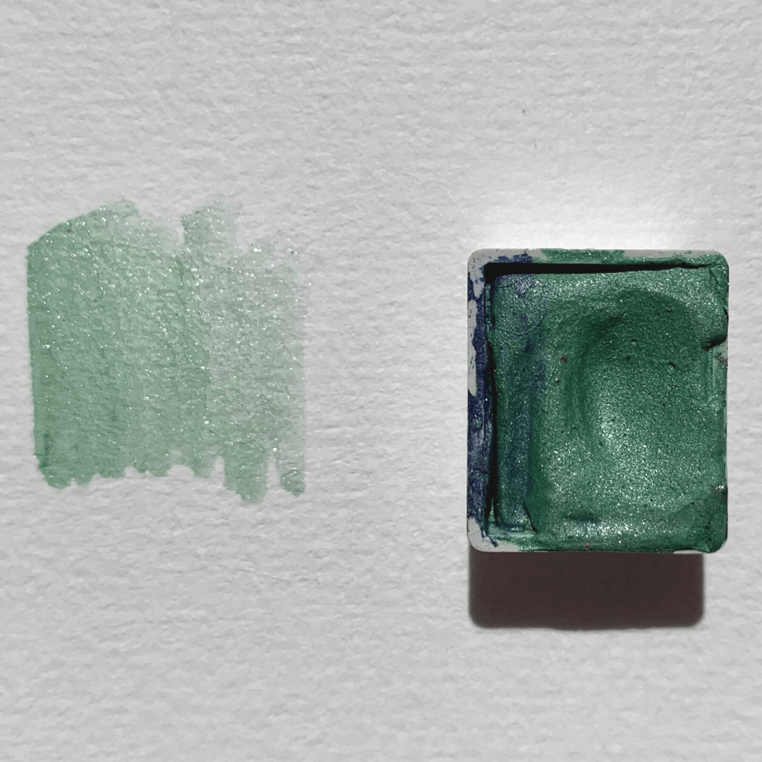 Aquarelle artisanale - Sérénité 4.0 - Vert Irisé