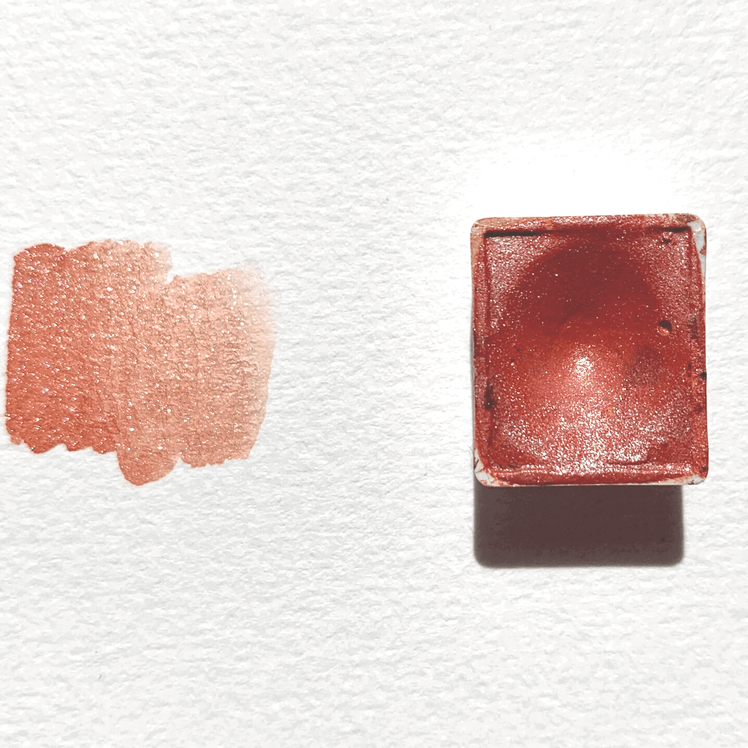 Aquarelle artisanale à paillettes - Rose Vénus