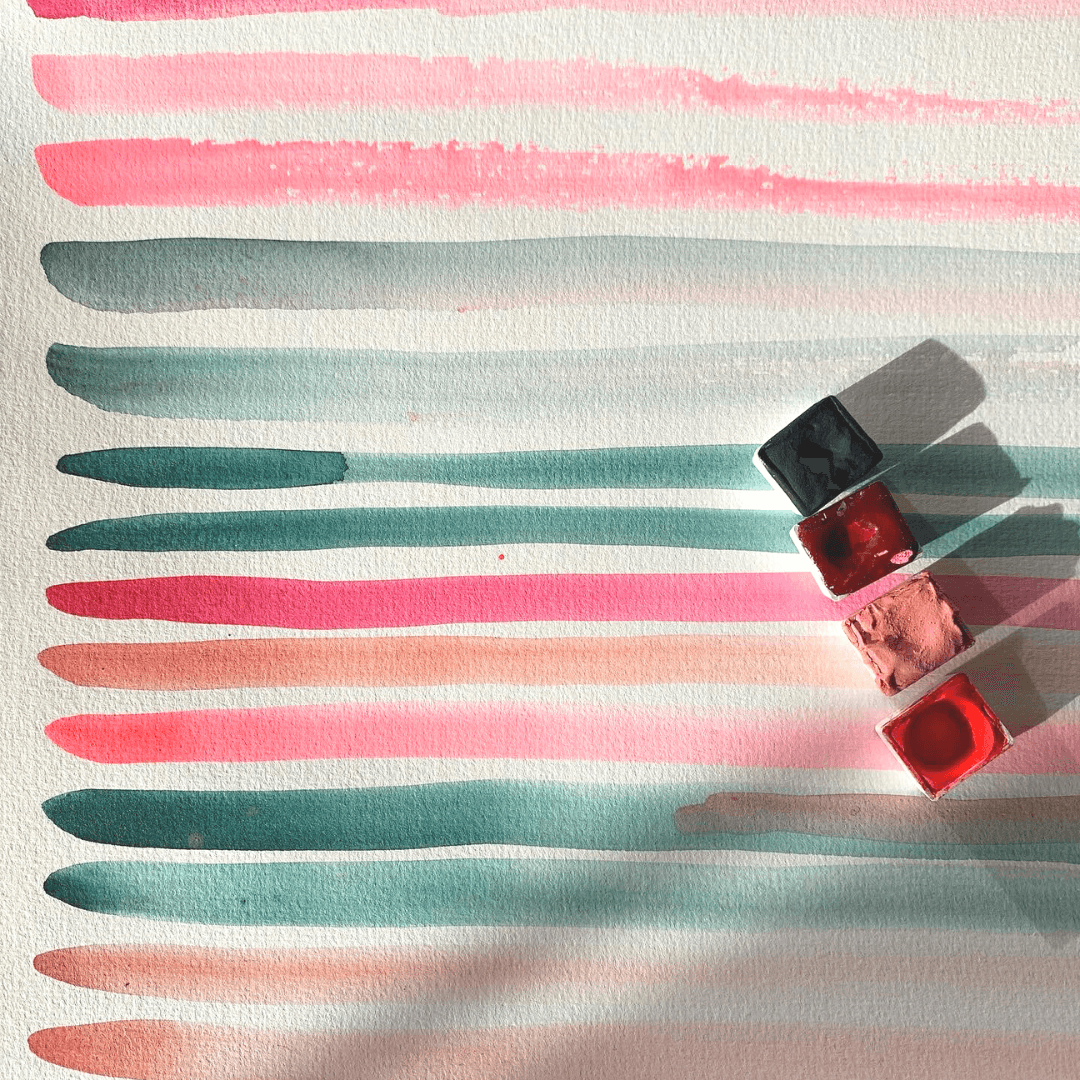 Aquarelle artisanale - Rose Blush
