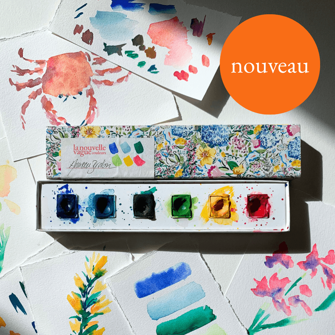 Boîte 6 aquarelles artisanales - Amour Breton