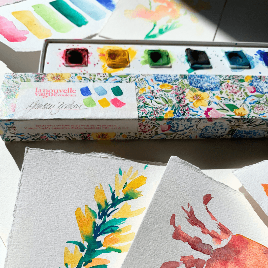 Boîte 6 aquarelles artisanales - Amour Breton