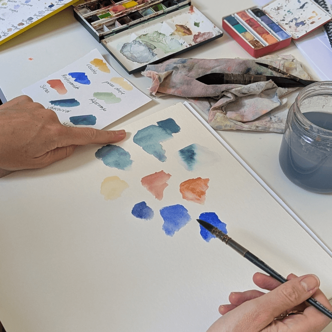 NOUVEAU - Boîte 6 aquarelles artisanales - Le PAON