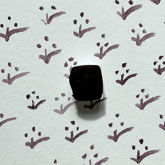 Aquarelle artisanale - Violet Aubergine Mireille