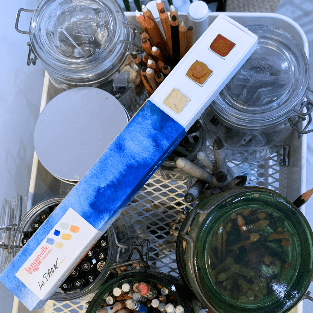 NOUVEAU - Boîte 6 aquarelles artisanales - Le PAON