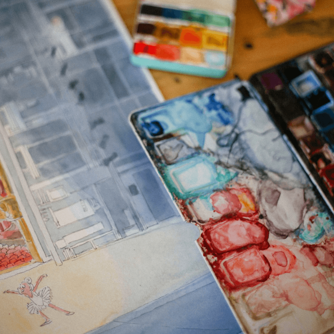 Boîte 6 aquarelles artisanales - Claire Morel-Fatio