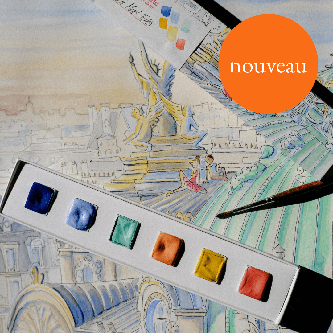 Boîte 6 aquarelles artisanales - Claire Morel-Fatio