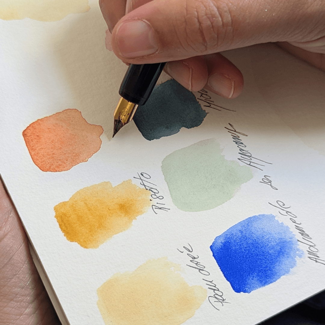 NOUVEAU - Boîte 6 aquarelles artisanales - Le PAON