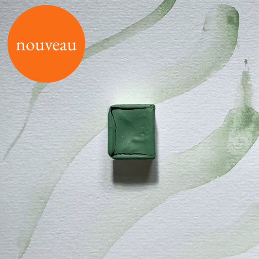 NOUVEAU - Aquarelle artisanale - Vert léger Alyscamps