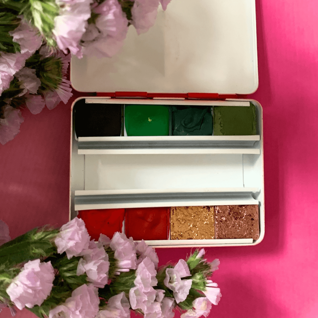 La palette d’aquarelle qui fait briller les cartes de Noël