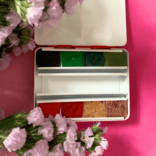 La palette d’aquarelle qui fait briller les cartes de Noël