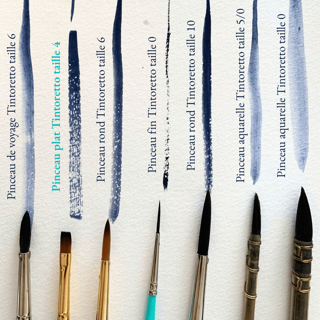 Pinceau plat aquarelle Tintoretto taille 4