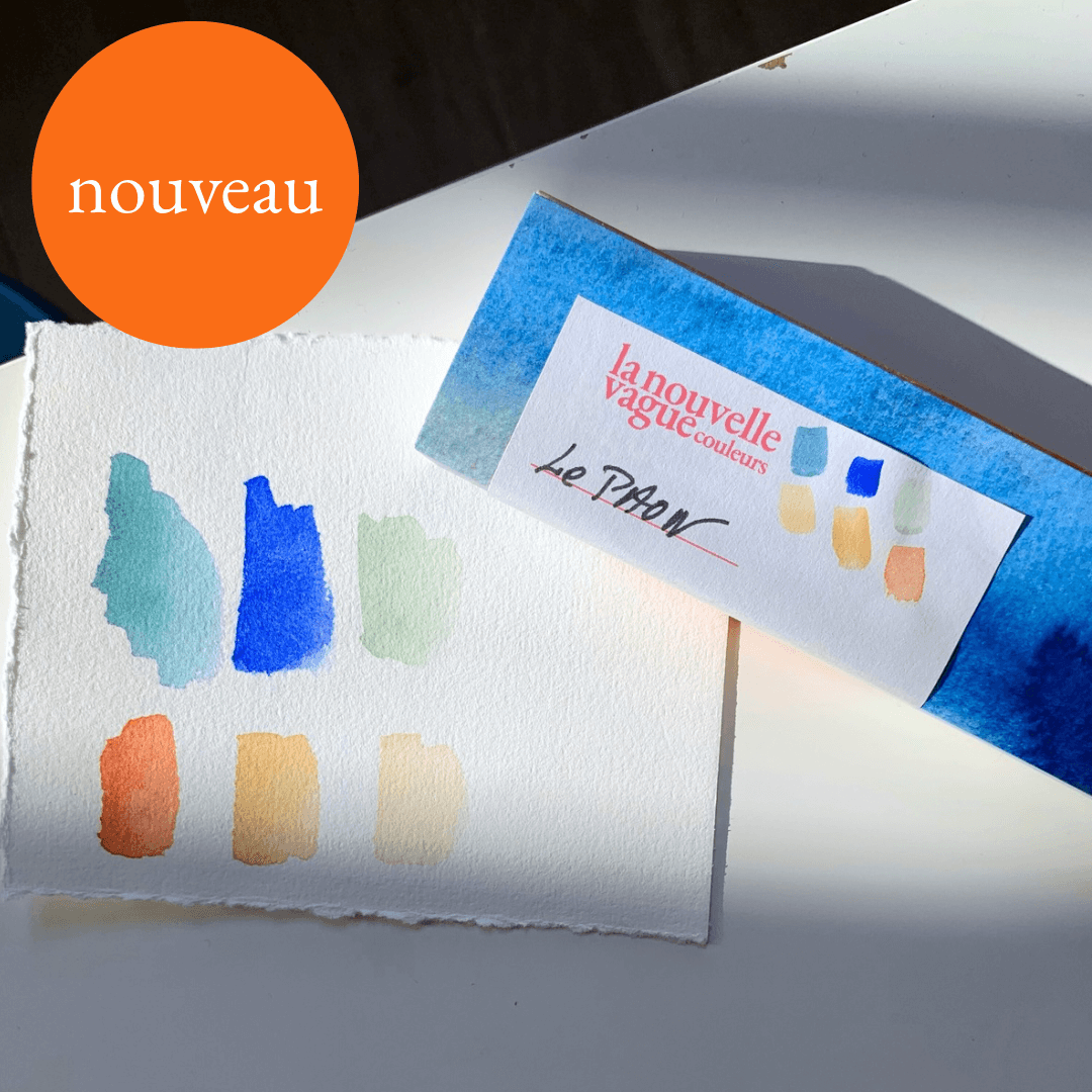 NOUVEAU - Boîte 6 aquarelles artisanales - Le PAON