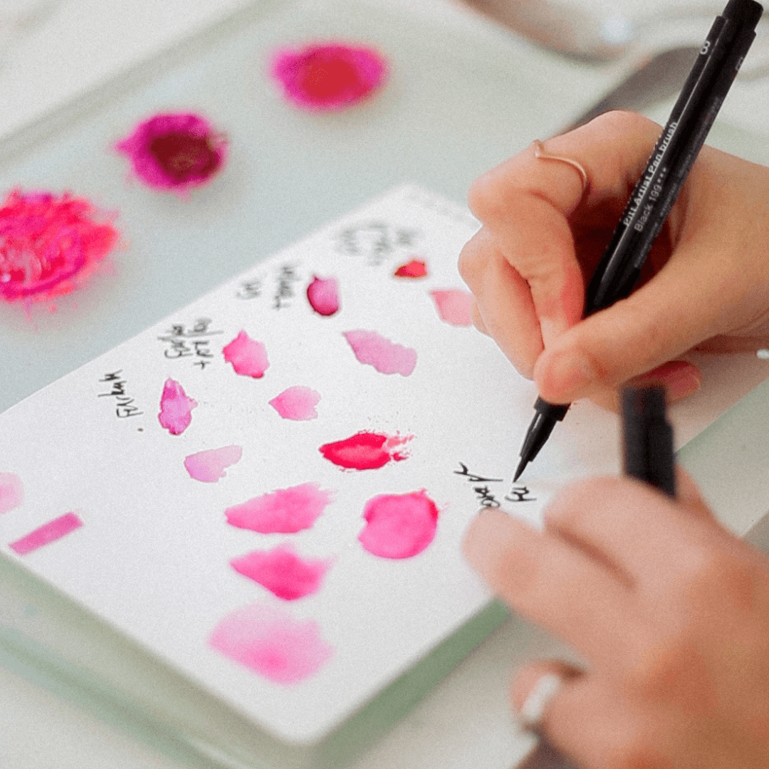 Aquarelle artisanale - Rose de Plougastel