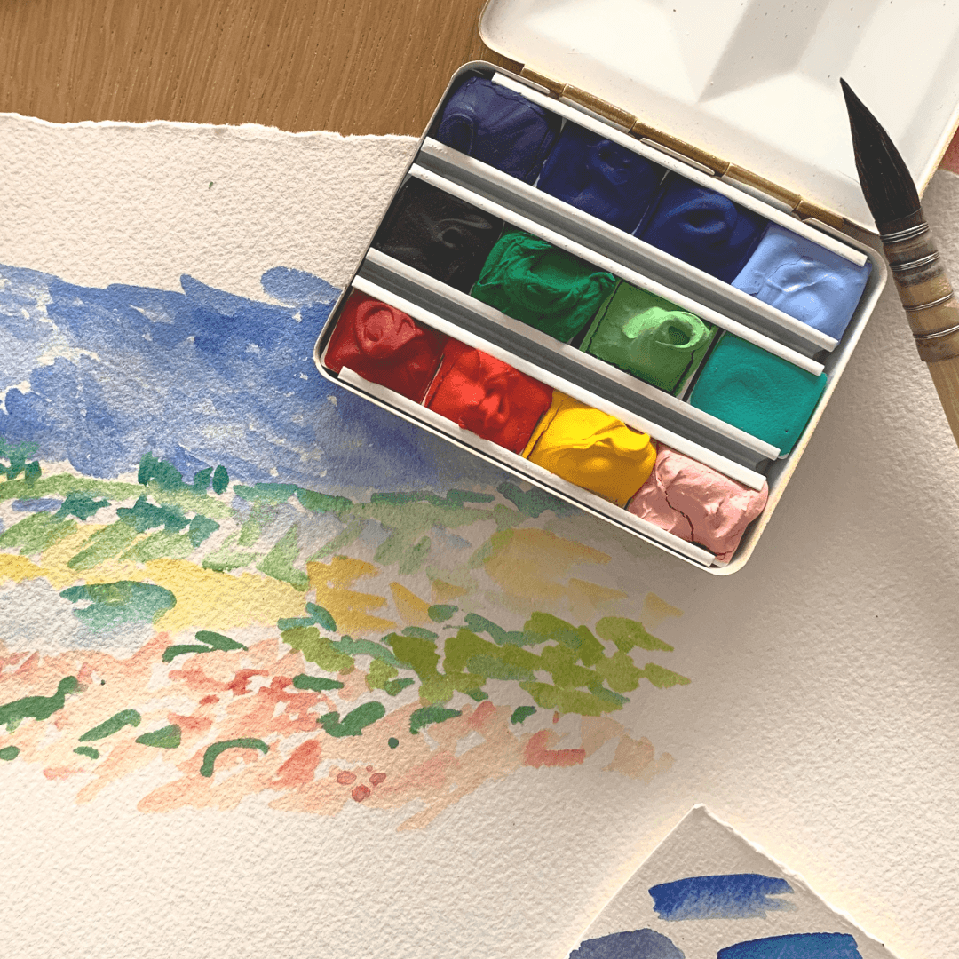 Aquarelle artisanale - La palette de Vincent