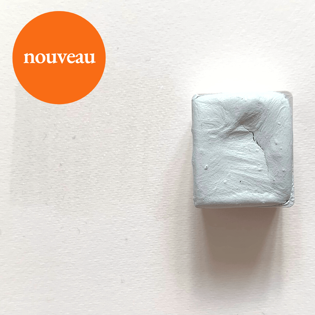 NOUVEAU - Aquarelle à paillettes artisanale - Blanc Edelweiss