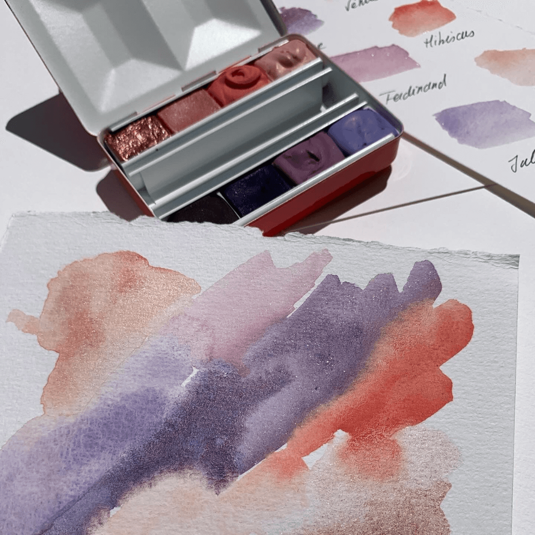 Aquarelle artisanale - la palette Think Pink!