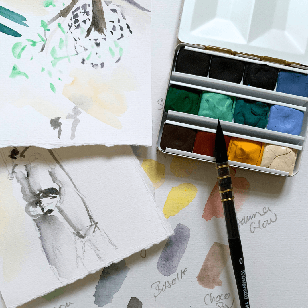 Aquarelle artisanale - La palette de Gustave