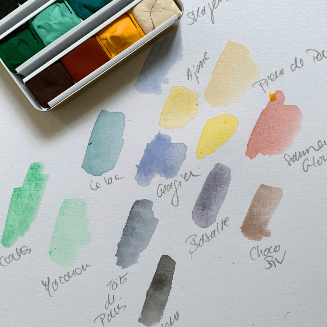 Aquarelle artisanale - La palette de Gustave