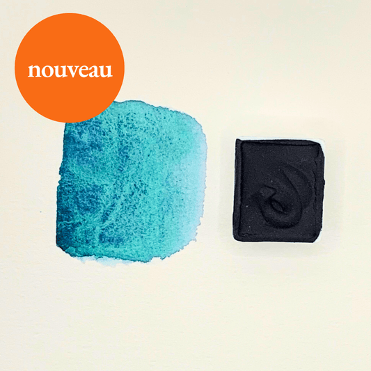 NOUVEAU - Aquarelle artisanale - Bleu vert Microscope